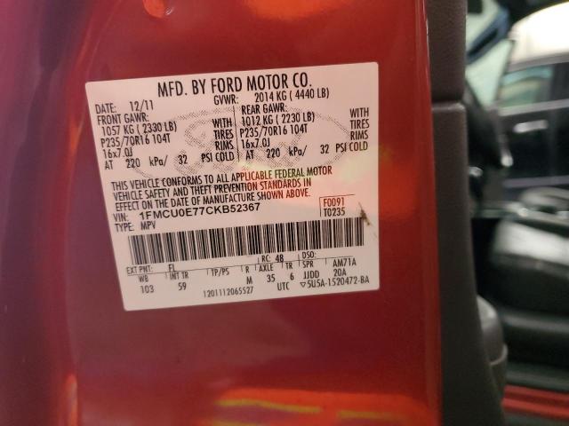 Photo 14 from auction – 2012 FORD ESCAPE LIM with VIN 1FMCU0E77CKB52367