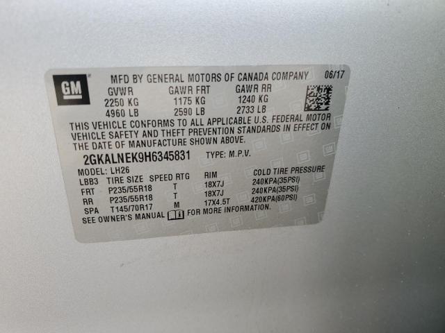 Photo 14 from auction – 2017 GMC TERRAIN SL with VIN 2GKALNEK9H6345831