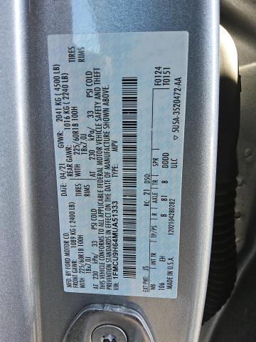 Photo 13 from auction – 2021 FORD ESCAPE SEL with VIN 1FMCU9H64MUA51333