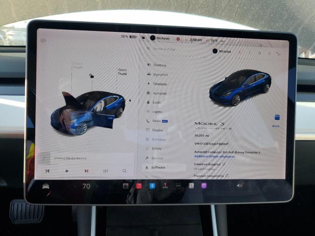 Photo 9 from auction – 2020 TESLA MODEL 3 with VIN 5YJ3E1EAXLF806617