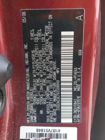 Photo 14 from auction – 2006 TOYOTA SIENNA CE with VIN 5TDZA23C76S509949