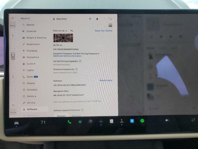 Photo 9 from auction – 2022 TESLA MODEL X with VIN 7SAXCBE66NF333684