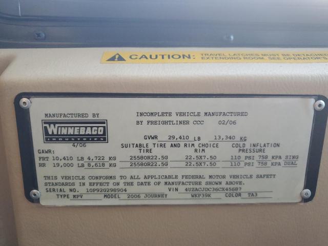 Photo 10 from auction – 2006 WINNEBAGO JOURNEY with VIN 4UZACJDC36CX45687