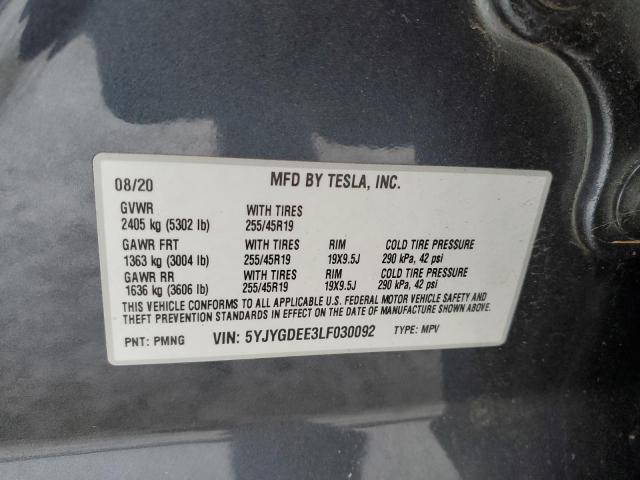 Photo 14 from auction – 2020 TESLA MODEL Y with VIN 5YJYGDEE3LF030092