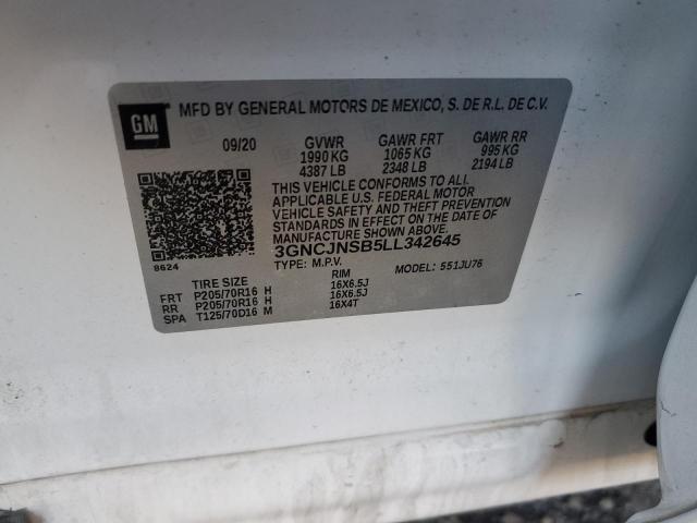Photo 14 from auction – 2020 CHEVROLET TRAX LS with VIN 3GNCJNSB5LL342645