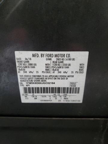 Photo 14 from auction – 2018 FORD EXPLORER X with VIN 1FM5K8D8XJGC02184