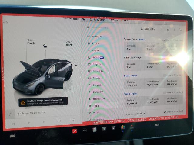 Photo 9 from auction – 2022 TESLA MODEL Y with VIN 7SAYGDEF1NF397670