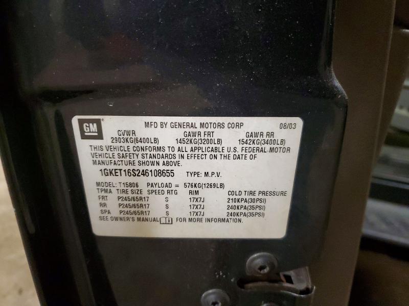 Photo 14 from auction – 2004 GMC ENVOY with VIN 1GKET16S246108655