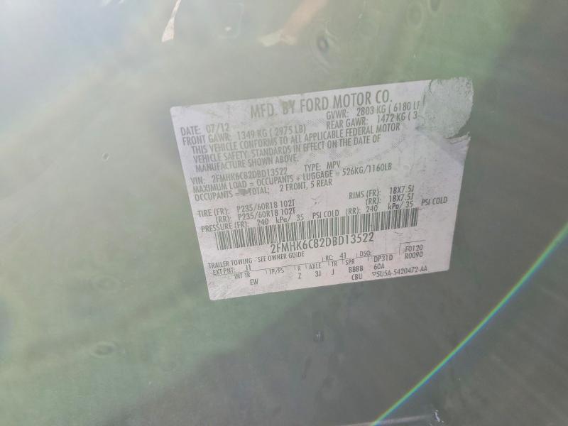 Photo 14 from auction – 2013 FORD FLEX SEL with VIN 2FMHK6C82DBD13522