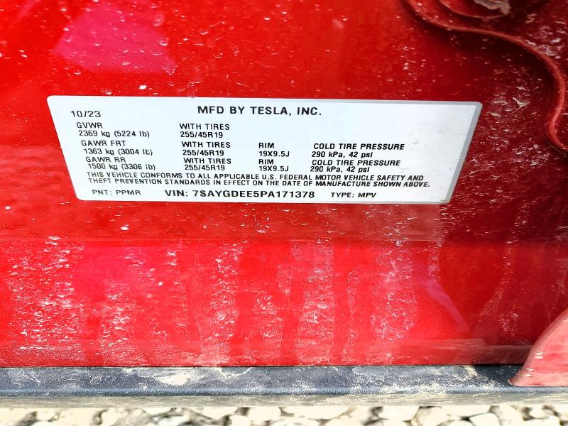 Photo 14 from auction – 2023 TESLA MODEL Y with VIN 7SAYGDEE5PA171378