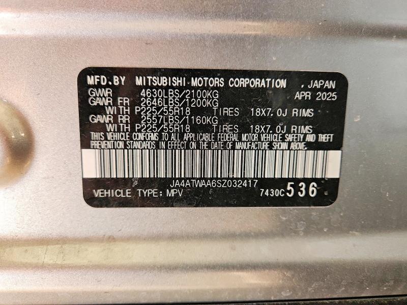 Photo 14 from auction – 2025 MITSUBISHI ECLIPSE CR with VIN JA4ATWAA6SZ032417