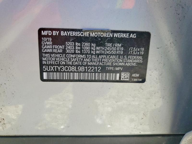 Photo 14 from auction – 2020 BMW X3 with VIN 5UXTY3C08L9B12212