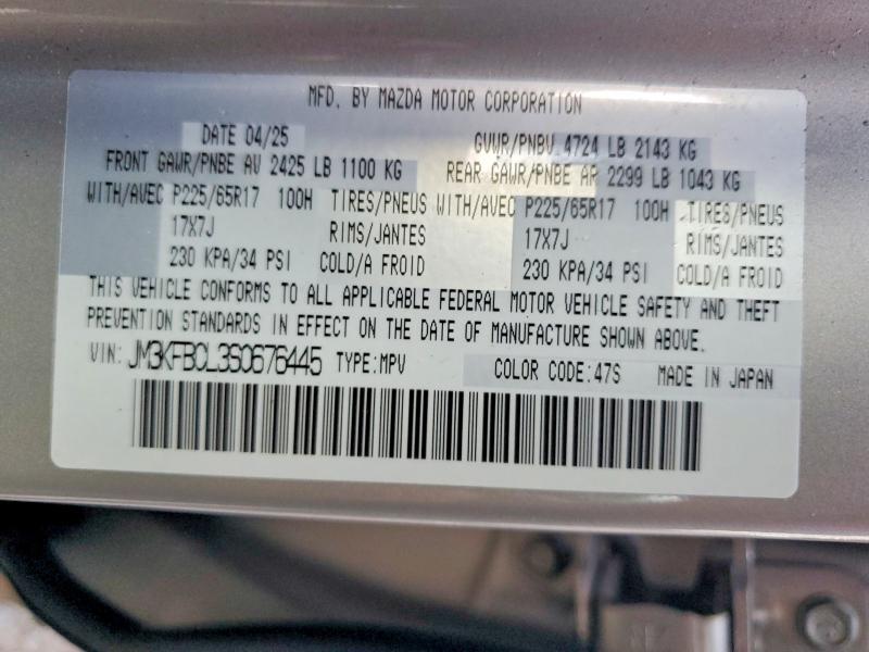Photo 14 from auction – 2025 MAZDA CX-5 PREFE with VIN JM3KFBCL3S0676445