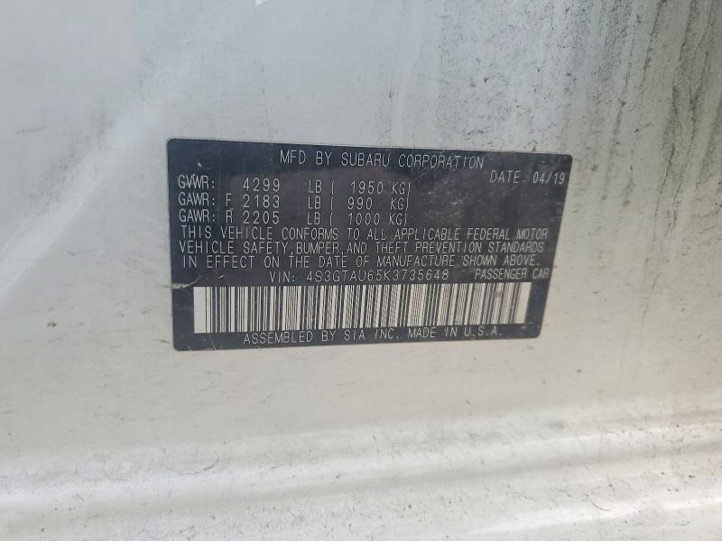 Photo 14 from auction – 2019 SUBARU IMPREZA LI with VIN 4S3GTAU65K3735648