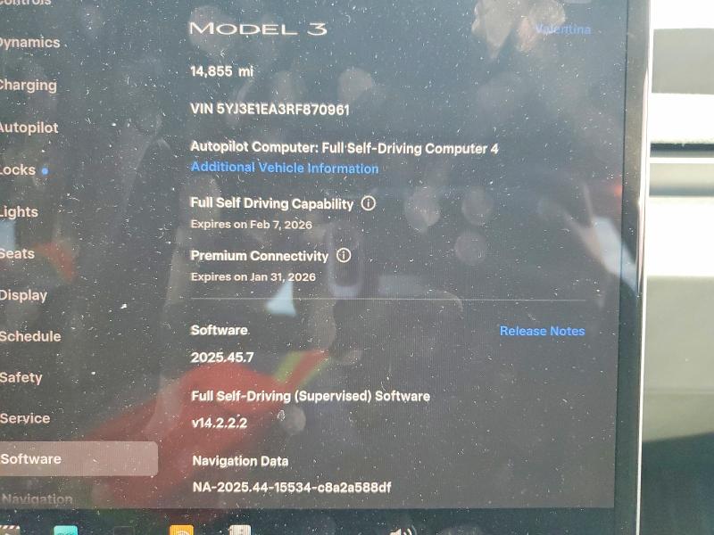 Photo 9 from auction – 2024 TESLA MODEL 3 with VIN 5YJ3E1EA3RF870961