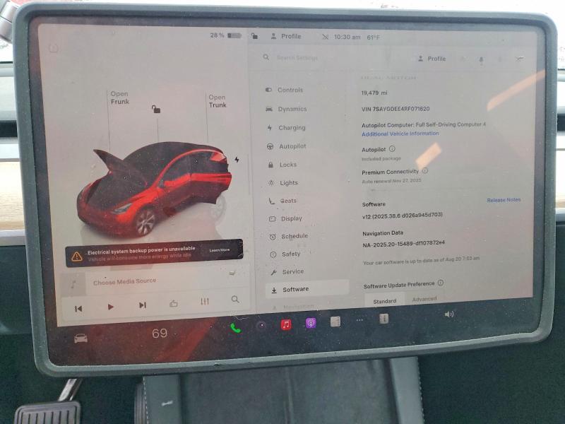 Photo 9 from auction – 2024 TESLA MODEL Y with VIN 7SAYGDEE4RF071620