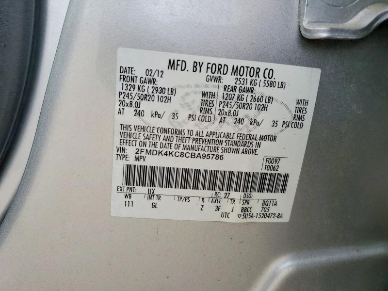 Photo 14 from auction – 2012 FORD EDGE LIMIT with VIN 2FMDK4KC8CBA95786