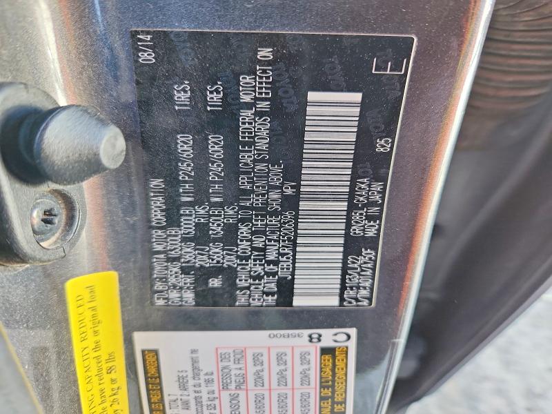 Photo 14 from auction – 2015 TOYOTA 4RUNNER SR with VIN JTEBU5JR7F5206396