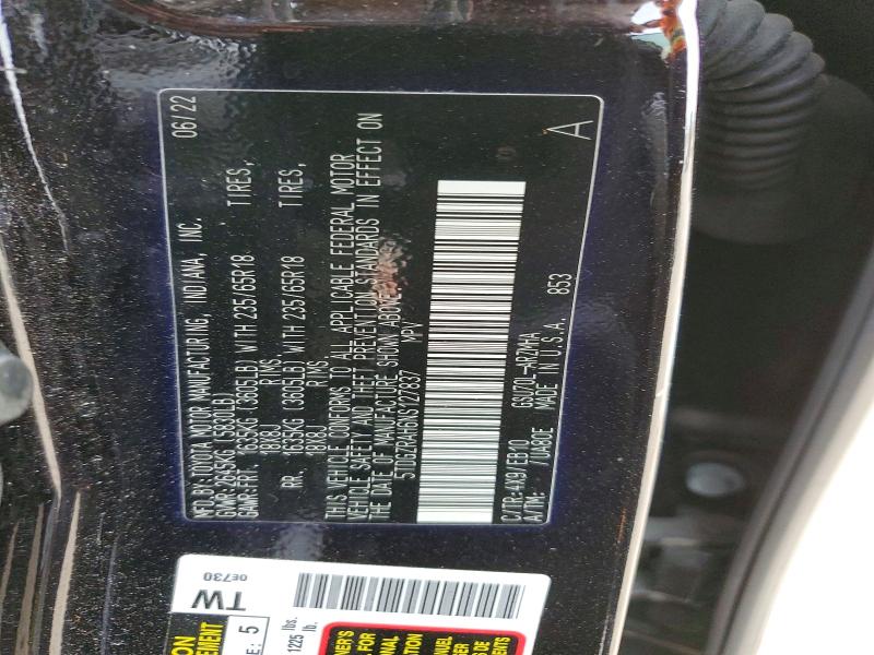 Photo 14 from auction – 2022 TOYOTA HIGHLANDER with VIN 5TDGZRAH6NS127837