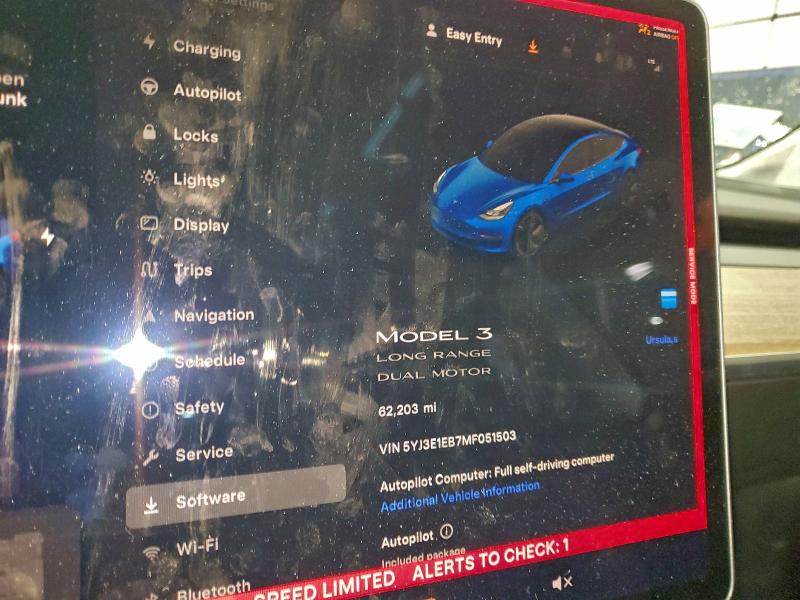 Photo 9 from auction – 2021 TESLA MODEL 3 with VIN 5YJ3E1EB7MF051503