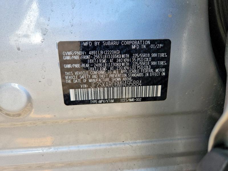 Photo 14 from auction – 2021 SUBARU FORESTER S with VIN JF2SKARC6MH495884