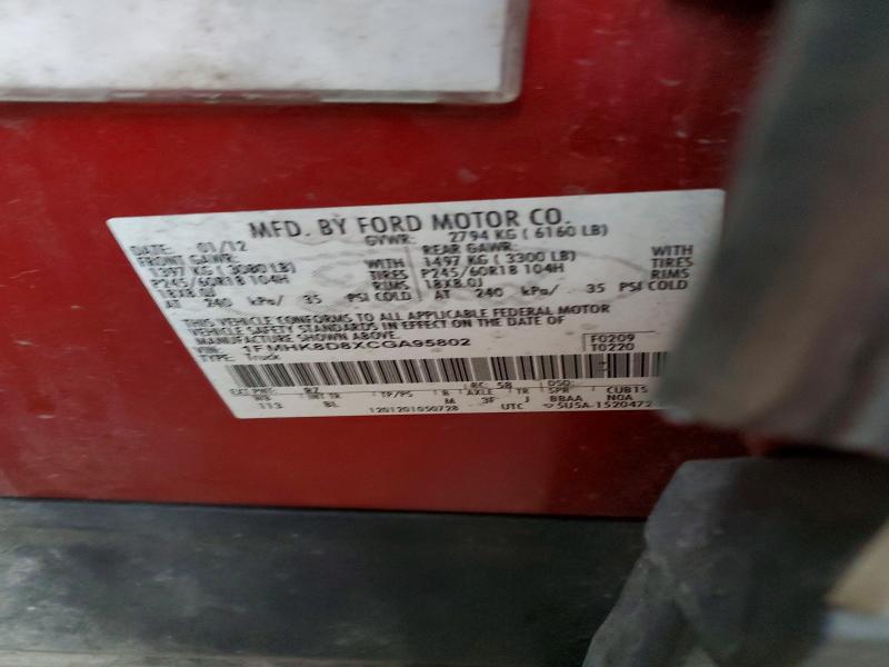 Photo 14 from auction – 2012 FORD EXPLORER X with VIN 1FMHK8D8XCGA95802
