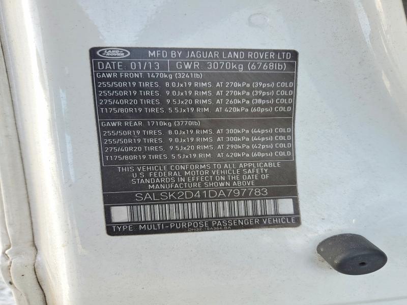 Photo 14 from auction – 2013 LAND ROVER RANGE ROVE with VIN SALSK2D41DA797783