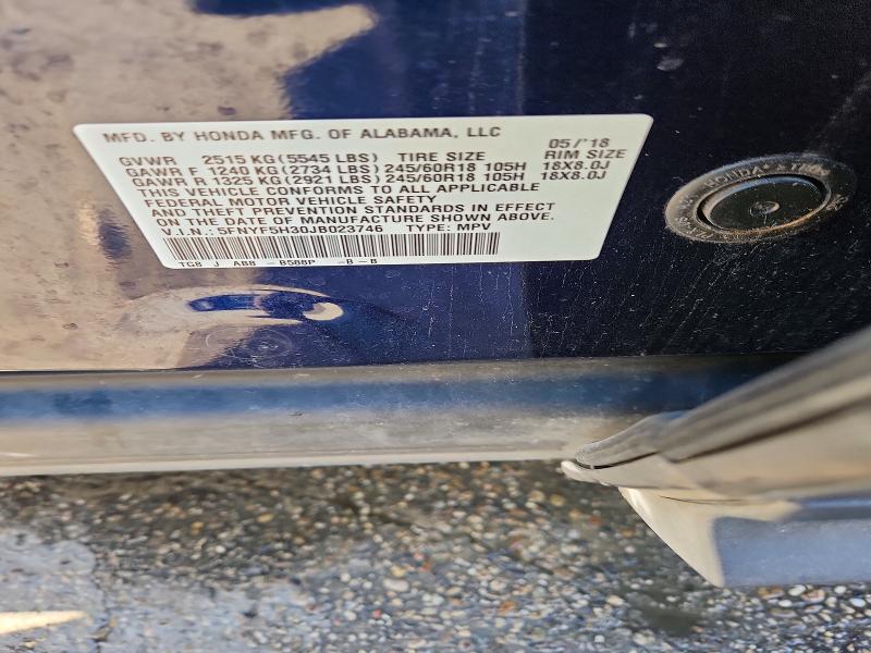 Photo 14 from auction – 2018 HONDA PILOT with VIN 5FNYF5H30JB023746