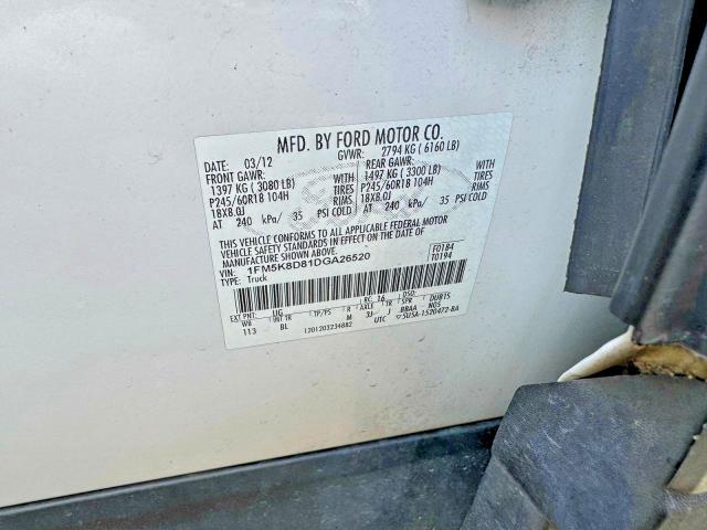Photo 10 from auction – 2013 FORD EXPLORER X with VIN 1FM5K8D81DGA26520