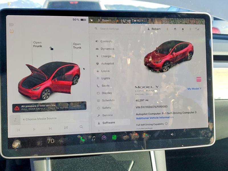 Photo 9 from auction – 2020 TESLA MODEL Y with VIN 5YJYGDEE1LF010083