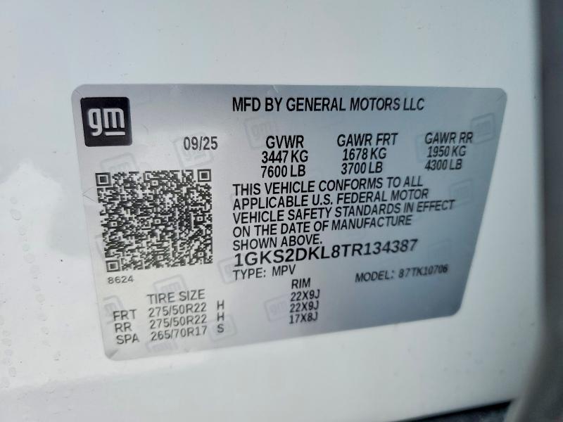 Photo 14 from auction – 2026 GMC YUKON with VIN 1GKS2DKL8TR134387