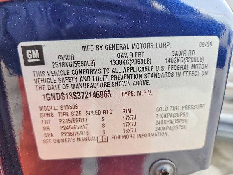 Photo 14 from auction – 2007 CHEVROLET TRAILBLAZE with VIN 1GNDS13S372146963
