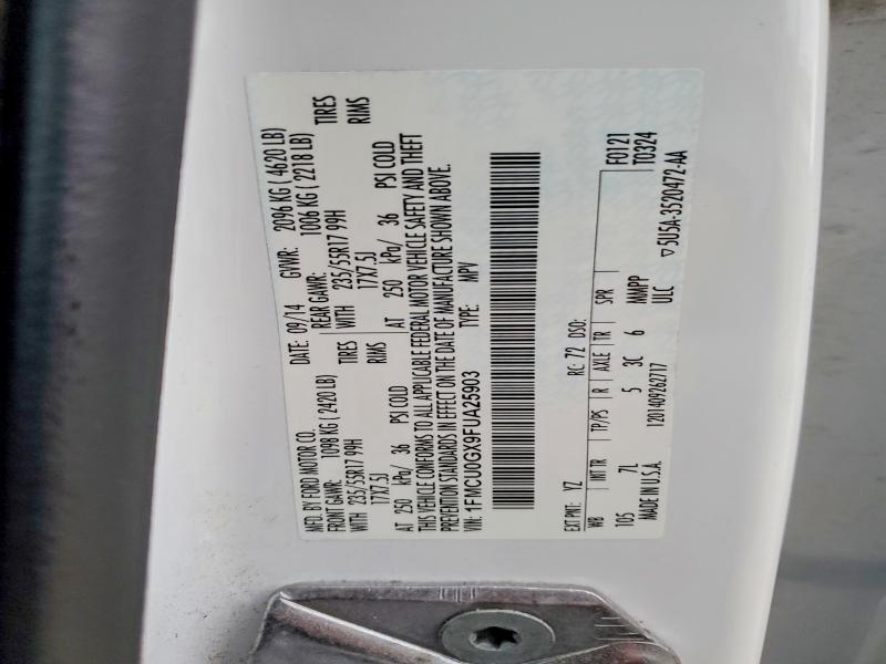 Photo 14 from auction – 2015 FORD ESCAPE SE with VIN 1FMCU0GX9FUA25903