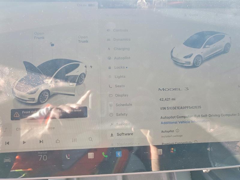 Photo 9 from auction – 2023 TESLA MODEL 3 with VIN 5YJ3E1EA9PF542635