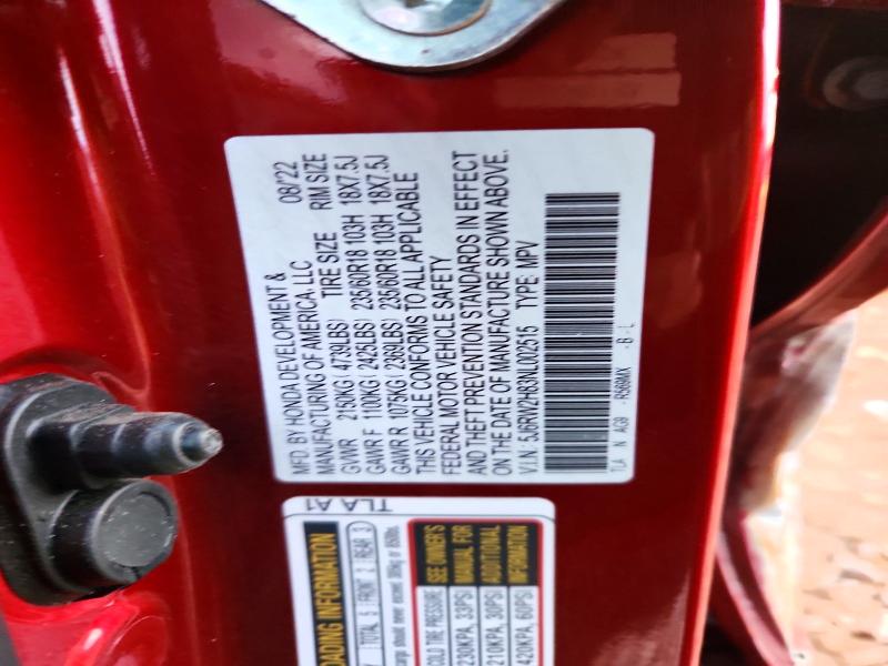 Photo 14 from auction – 2022 HONDA CR-V EXL with VIN 5J6RW2H83NL002515