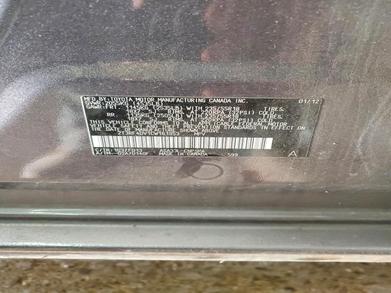 Photo 14 from auction – 2012 TOYOTA RAV4 LIMIT with VIN 2T3RF4DV1CW181953