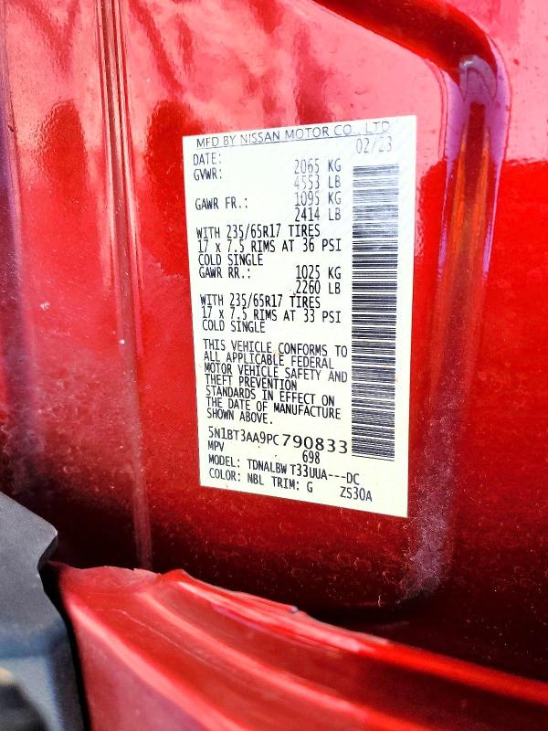 Photo 14 from auction – 2023 NISSAN ROGUE with VIN 5N1BT3AA9PC790833