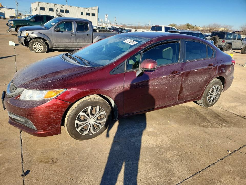 HONDA CIVIC LX 2013 with VIN 19XFB2F5XDE070458 - Photo from auction