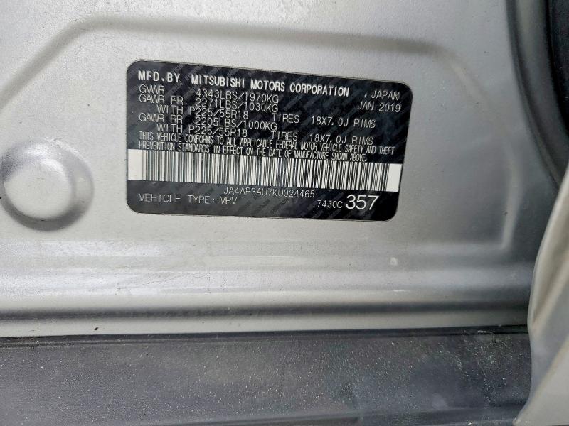 Photo 14 from auction – 2019 MITSUBISHI OUTLANDER with VIN JA4AP3AU7KU024465