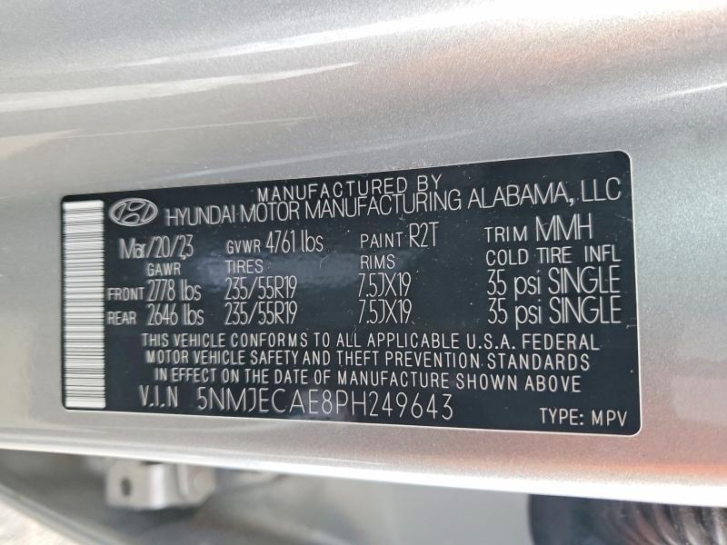 Photo 14 from auction – 2023 HYUNDAI TUCSON LIM with VIN 5NMJECAE8PH249643
