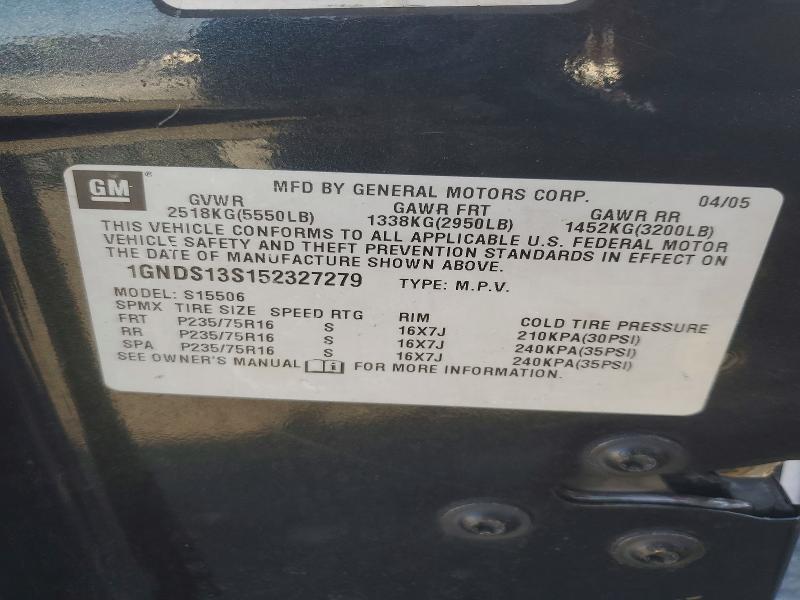 Photo 14 from auction – 2005 CHEVROLET TRAILBLAZE with VIN 1GNDS13S152327279