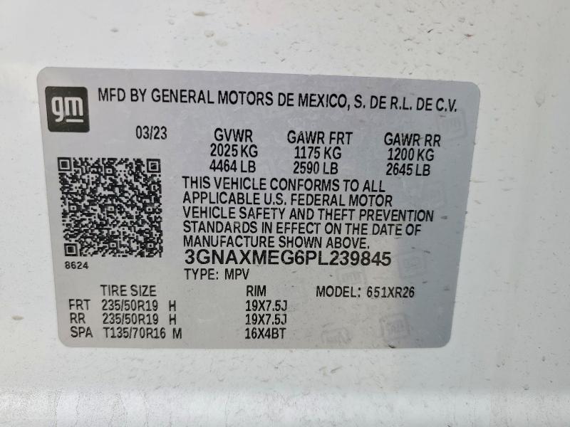 Photo 14 from auction – 2023 CHEVROLET EQUINOX with VIN 3GNAXMEG6PL239845