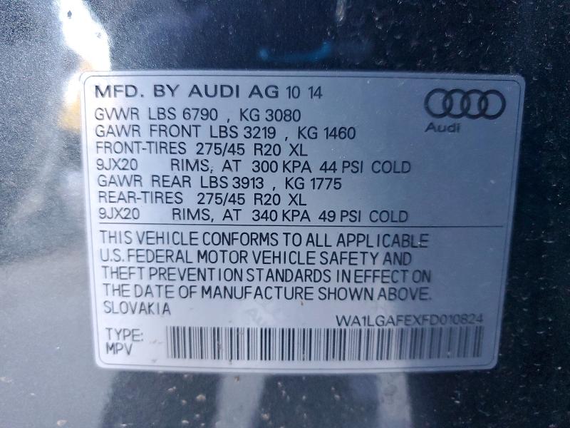 Photo 14 from auction – 2015 AUDI Q7 PREMIUM with VIN WA1LGAFEXFD010824