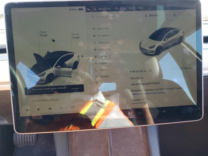 Photo 9 from auction – 2023 TESLA MODEL 3 with VIN 5YJ3E1EA8PF479253