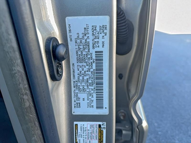 Photo 10 from auction – 2005 TOYOTA 4RUNNER LI with VIN JTEBU17RX50055839