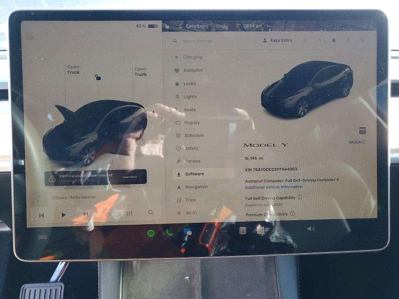 Photo 9 from auction – 2023 TESLA MODEL Y with VIN 7SAYGDED8PF944063