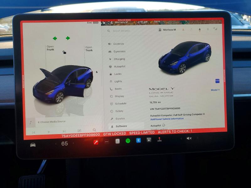Photo 9 from auction – 2023 TESLA MODEL Y with VIN 7SAYGDEE8PF909600