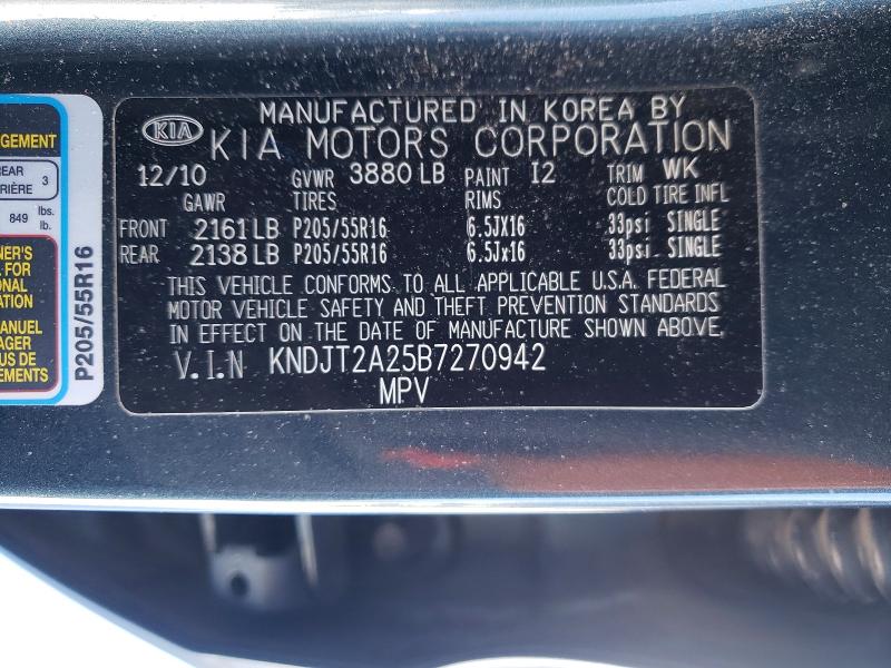 Photo 14 from auction – 2011 KIA SOUL with VIN KNDJT2A25B7270942