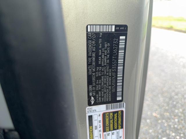 Photo 10 from auction – 2007 MINI COOPER with VIN WMWMF33557TU62732