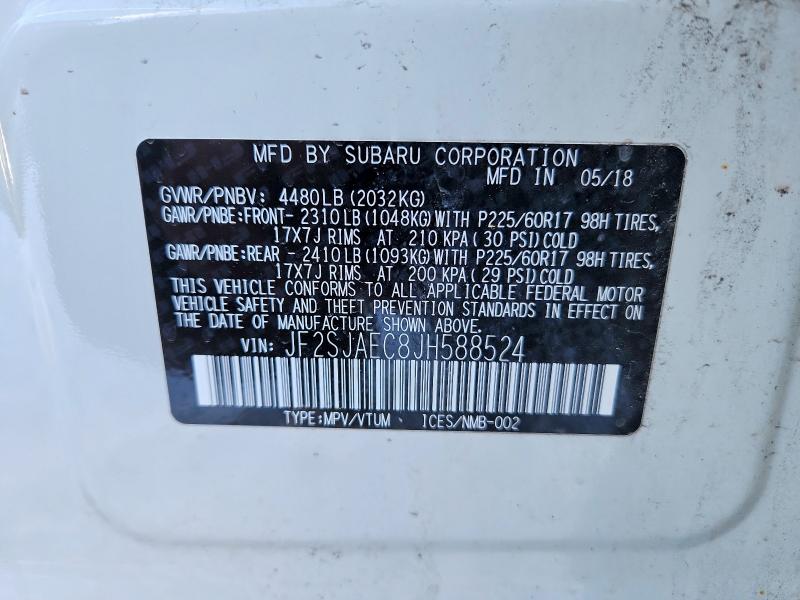 Photo 14 from auction – 2018 SUBARU FORESTER 2 with VIN JF2SJAEC8JH588524